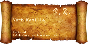 Verb Kamilla névjegykártya