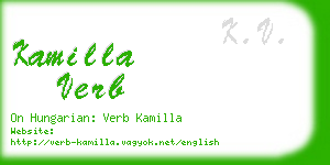 kamilla verb business card